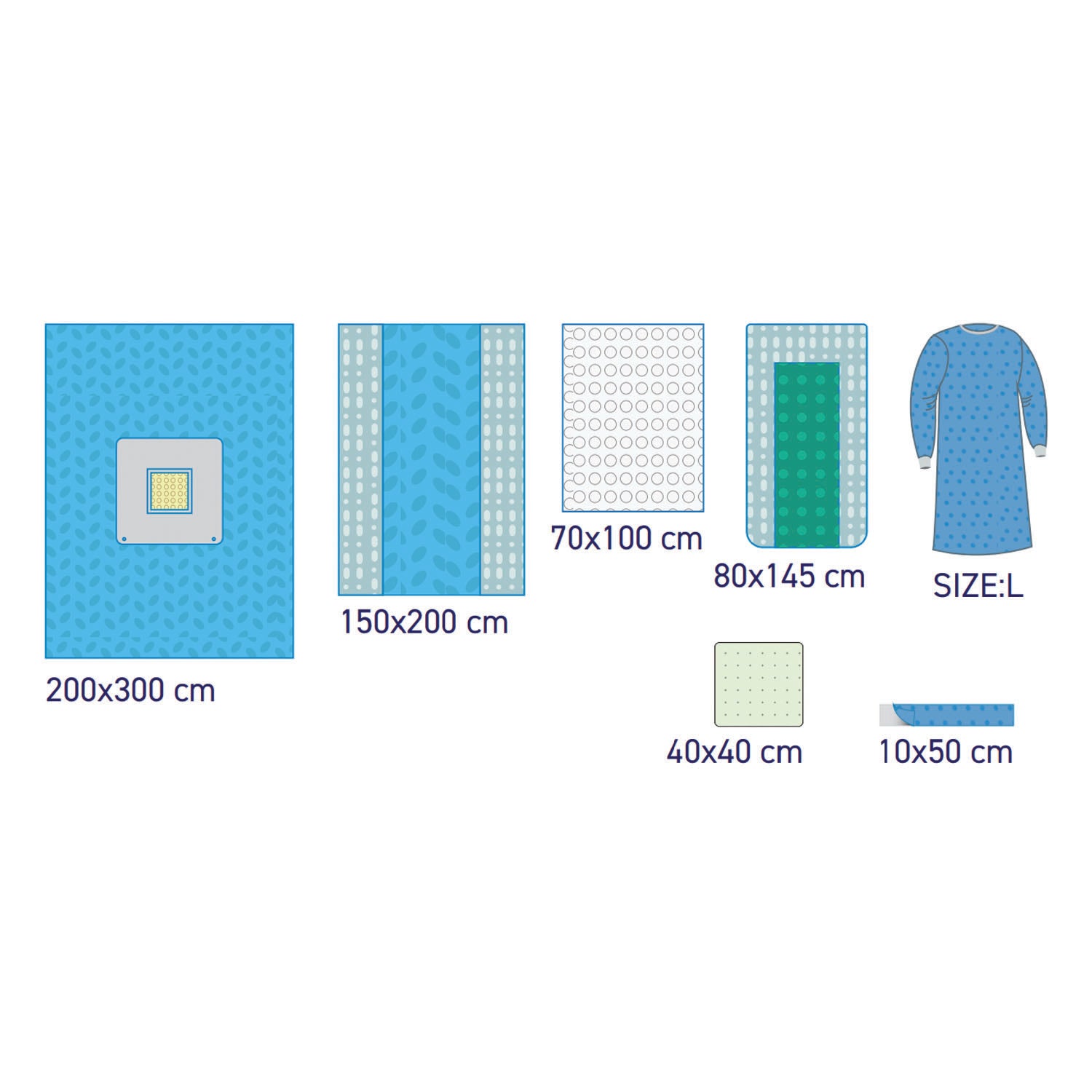 SUBMED Cesarean Surgery Drape and Gown Set