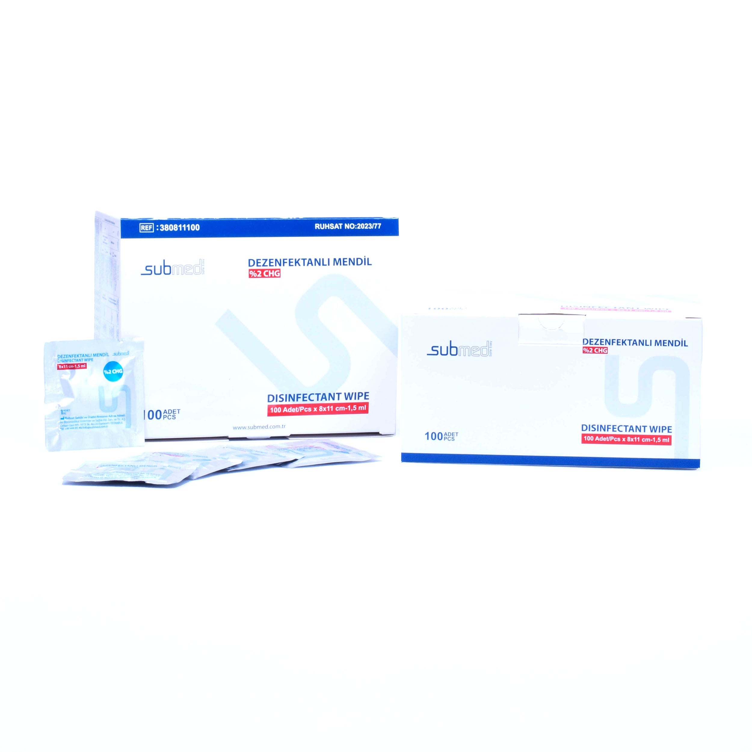 SUBMED Isopropyl Alcohol Disinfection Wipes (2% CHG/70% IPA) - view 2