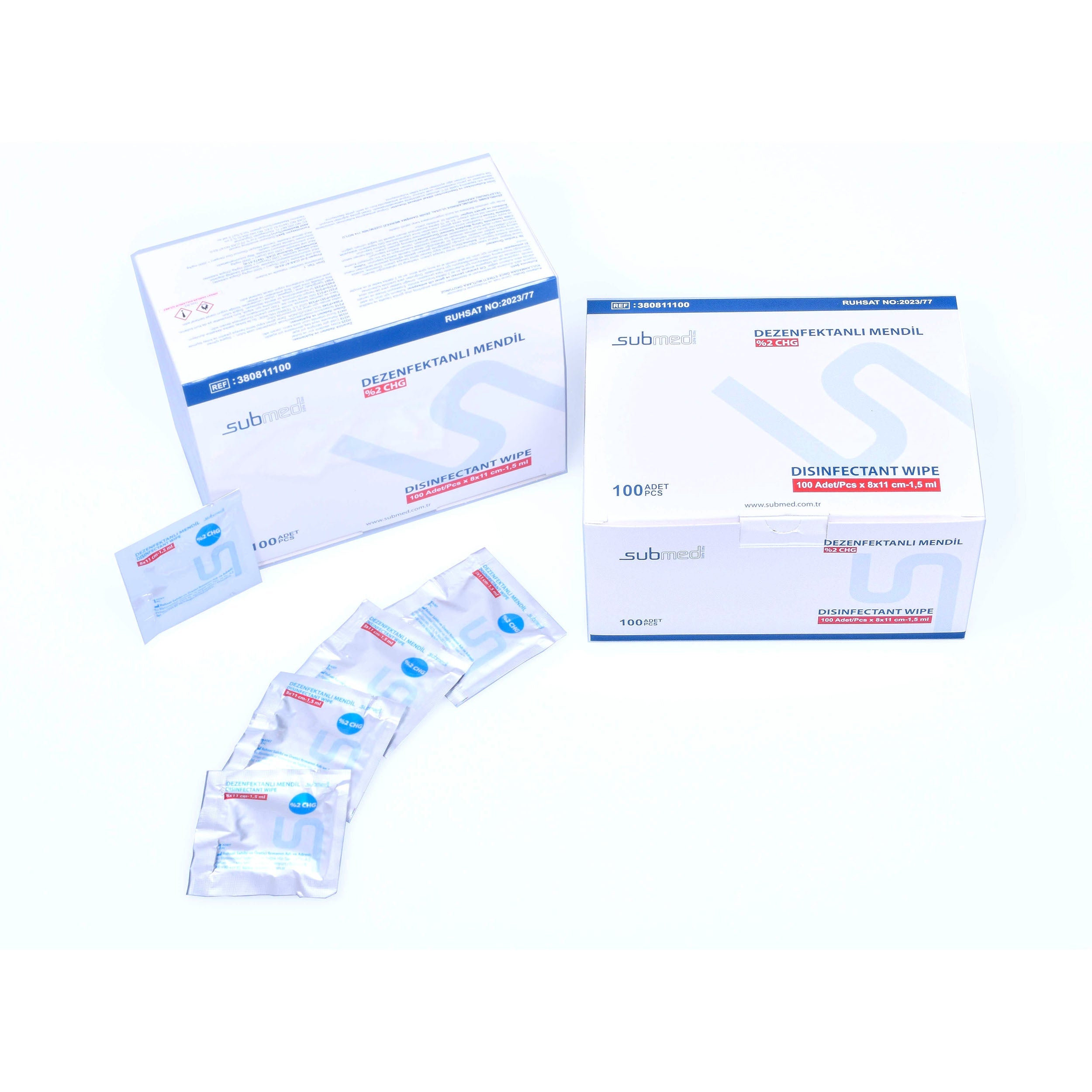 SUBMED Isopropyl Alcohol Disinfection Wipes (2% CHG/70% IPA) - view 3