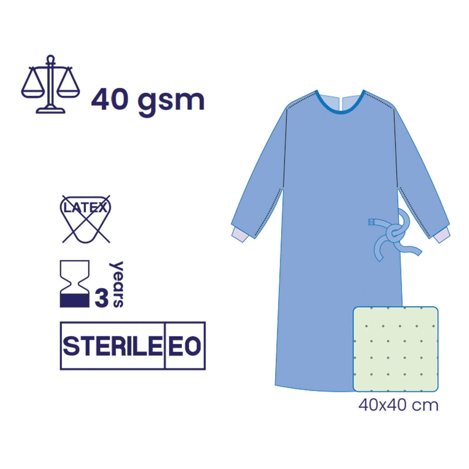 SUBMED Standard Surgical Gown 1 Towel